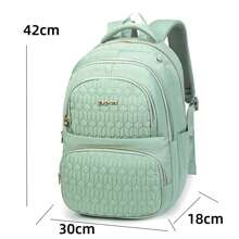 Women's Backpack Large Capacity Waterproof Back Protection Weight Reduction Student School Backpack - 淺灰色 - 查看 2