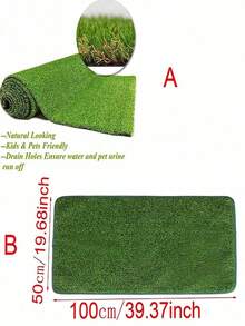 1pc High Quality Artificial Grass Turf, Thick Fake Grass Carpet, Outdoor Artificial Grass Rug, Realistic Indoor/Outdoor Lawn Mat, Made Of Plastic, Green Grass Decorative Floor Mat, Suitable For Outdoor Garden, Patio, Terrace Decor, Beach Essentials And Pool Games [Please Select The Size You Need] - Green - View 11