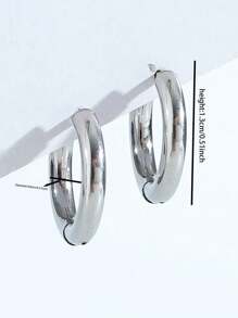 Fashionable and Popular Men's Stainless Steel Minimalist Hoop Earrings for Jewelry Gift and for a Stylish Look