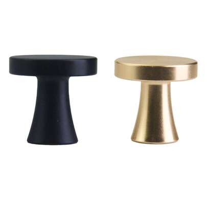 2 Packungen Küchenschrank Knöpfe, massive Schubladenknöpfe, Kommode Knöpfe, 1-1/4 Inch Schubladengriffe, matte schwarze Schrankhardware für Kommoden Schubladen, runde Schranktürknöpfe, einfache Schubladengriffe