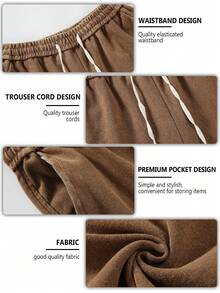 Blueplus Solid Color Casual Shorts With Drawstring Waist And Comfortable Fit For Both Sports And Leisure Wear - Màu nâu - Xem 6