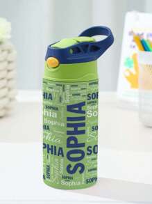 1pc Custom Name Stainless Water Bottle With Silicone Straw, Custom Water Bottle, 12oz - 350mL, Personalized Name Insulated Cup, Personalized Stainless Water Bottle, Custom Names Insulated Leak Proof Lid, 5 Colors Available, Stainless Cup, Stainless Bottle, Spill-Proof Lid, First Day Of School, Back To School Gift, Water Bottle For Him Family, Friends, Daughter, Son, Her For Birthdays, Letter,Stylish,Baby Fashion,Colorful,Casual,Cute,Kawaii,Adorable,Unique,Customized,Baby Gifts,Cutebaby,Family,Friends,Daughter,Son,Her,For Children's Day,Spring Break