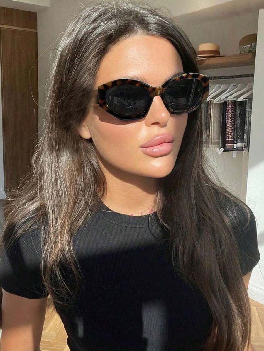 时尚百搭休闲复古豹纹眼镜椭圆形墨镜