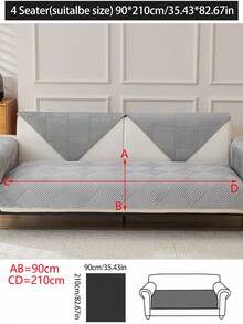 1 pieza Funda de cojín de sofá de felpa gruesa, Cojín de asiento de sofá moderno y minimalista antideslizante y cálido, Funda de sofá a prueba de polvo y lavable, Suave y resistente a la decoloración, Apta para mascotas, Se ajusta a sofás en forma de L y de 1/2/3/4 plazas, Adecuada para dormitorio, oficina, sala de estar