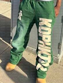 Street Hip Hop Style Y2K Retro Letter Print Sweatpants Men - YCK2HY08Z - Xem 1