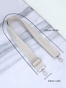 Túi xách, ví, túi đeo chéo có dây đeo thêu điều chỉnh được. - Màu be - Xem 5