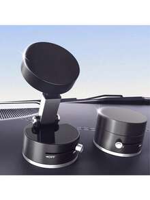 1pc Foldable Telescopic Vacuum Suction Cup Magnetic Car Phone Holder, Multi-Functional Slouchy Bracket - Multicolor - View 2