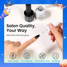 Beetles 2Pcs 15ml Base And Top Coat Set Upgrade No Wipe Extra Glossy Gel Top Coat Finish Soak Off UV LED Gel Polish Essentials For LongLasting Manicure KitDEVO - 0-0-底漆和麵漆 - 查看 5