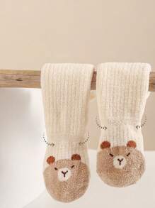 1 Pair Cartoon Pattern Cute Baby Long Socks, Thick Warm Soft Breathable For 0-5 Years Old, Autumn/Winter