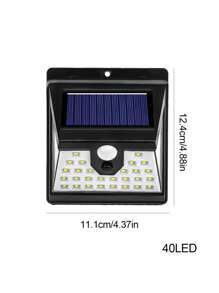1pc 20/30/40 LED Solar Powered Outdoor Light, Solar Powered, Super High Lumens Solar Wall Light, 3 Mode Switch, Outdoor Yard Solar Sensor Light, Waterproof 4-Sided Solar Wall Light With Motion Sensor, Suitable For Garden, House, Garage
