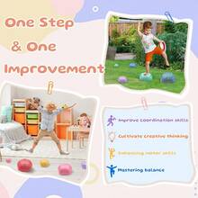 5块彩色踏步石平衡玩具，适合儿童 - 趣味过河和沙滩游戏套装，室内外皆宜，是圣诞节和万圣节礼物的理想之选，户外活动佳品 | 彩色踏步石 | 表面光滑，儿童玩具 - 彩色 - 查看 5