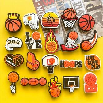 5/14/20 件随机篮球鞋饰物，PVC 鳄鱼饰物，适用于木屐、凉鞋、手链，适合女士、男士、成人、儿童、女孩、男孩、青少年、派对的礼物