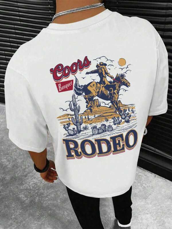 Plus Size Men's Round Neck Short Sleeve T-Shirts, Casual Everyday Tops