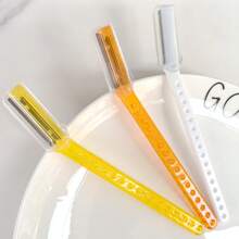 Pacote com 2 lâminas de barbear de cor aleatória, aparador de sobrancelhas com lâmina de aço inoxidável, ferramenta profissional para aparar sobrancelhas, modelador de sobrancelhas afiado, ferramenta para aparar sobrancelhas e maquiagem, tesoura portátil unissex para aparar sobrancelhas