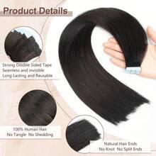 Mini Tape In Hair Extensions Human Hair Blonde Black Brown Hair Invisible Skin Weft Adhesive Non-Remy Hair Tape Ins 12 16 20 Inch 10pcs/Pack - Chocolate Brown - View 4