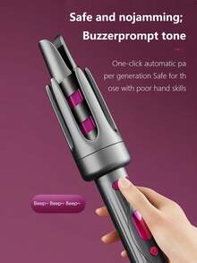 XBJ One-Touch Instant Heating Curling Iron, Automatic Curling Wand, 2-Way Rotating Auto Hair Curler, 32mm Automatic Curler (4 Temperature Settings), Fast Heating, Auto-Off Function, Anti-Scald & Ceramic Coating Rotating Wand, 360° Swivel Cord, Easy Quick Curling For Beginners - Perfect For Hair Styling, Makeup Looks, Beach Waves, Y2K Aesthetic, Smooth Curls, Salon-Quality, Travel, Camping, Campus Style, Cosplay, Gifts, Daily Fashion, Party Looks, Festival Outfits - 美規A型插(110-127V) - 查看 6