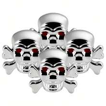 4pcs Skull Shaped Tire Valve Stem Caps, Plastic Dustproof Wheel Rim Valve Covers, Universal Fit For Cars, SUVs, Bicycles, Trucks, Motorcycles - Multicolor - View 10