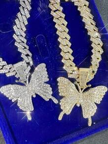 Pendentif papillon classique simple de style hip hop, chaîne cubaine de cheville, bijou personnalisé pour la Saint-Valentin, cadeau pour hommes et femmes, mère, fête des mères