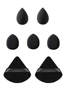 YZIMENG Set di 15/12/7/5 pennelli trucco YISE, set di 5 pennelli trucco a doppia estremità, pennelli trucco piatti e tondi di base per fondotinta liquido, cipria, blush, ombretto, correttore, set di 7 spugnette trucco inclusi 2 mini, 3 cuscinetti vellutati a triangolo, 3 mini cuscinetti ad aria per ritocchi perfetti di trucco, viaggio e feste