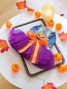 1 件宠物服装，狗/猫服装，快乐小狗小型犬休闲时尚可爱舒适异想天开南瓜裙 - 彩色 - 查看 6