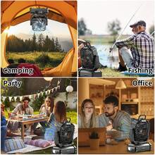 Ventilador recargable portátil de 20000mAh con luz LED y rociador de niebla, 2 boquillas de niebla, temporizador, carga USB de 5 velocidades, gancho para tienda/uso al aire libre
