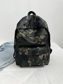 1 Stück einfarbiger modischer Rucksack, großer Kapazität Lässig Pendler Rucksack für Herren Jagdtasche - Verschiedenfarbig - Übersicht 6