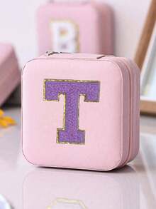 1 件多功能 Ins 风格便携式珠宝收纳盒，带拉链，天鹅绒和 PU 材质，多层，可容纳戒指、耳环、项链和其他配饰，适合女士返校收纳整理器旅行必需品返校宿舍收纳秋季装饰 - 粉色 - 查看 29