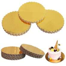 10pcs Gold Round Cake Boards - 8 Inch, Sturdy Cake Boards, Round Cake Bases, Disposable Round Pie/Tart Decoration Bases, For Cake Decorating