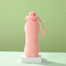 1 pieza Vaso de agua de silicona suave de 600ml, Botella de agua para deportes al aire libre, Vaso plegable de viaje, Taza de café, Botella de agua de gran capacidad, Portátil - Multicolor - Ver 16