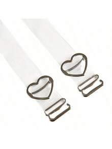 2 pares de tirantes transparentes con detalle de anillo con forma de corazón - Multicolor - Ver 4