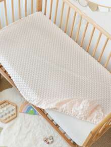 1 Stück 120x65cm Baby Soft & Bequeme Bouclé Spannbettlaken, atmungsaktiv & hautfreundlich, einfarbiger Stil Bettwäsche, warme Baby Matratzenauflage - 120 cm x 65 cm großes Bohnenvlies-Spannbetttuch - Übersicht 3