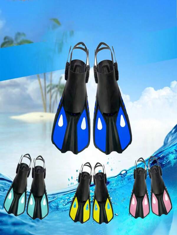 Palmes de snorkeling avec boucles réglables, talon ouvert. Palmes de natation de taille de voyage courtes pour le snorkeling, la plongée et la natation pour adultes hommes et femmes. Palmes d'entraînement de natation
