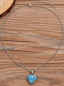 1 pieza Collar con colgante de turquesa bohemio vintage de borlas largas con diseño elegante para mujer, adecuado para regalos, fiestas, uso diario y ocasiones de boda