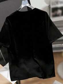 Camiseta de con estampado de estrella retro, camiseta gráfica de, estilo emo, años 2000 - Negro - Ver 3