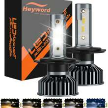 Heyword Heyword 2pcs LED Car Headlight 9005 9006 H13 H11 H7 H4 H1 Car Headlights High Low Beam, 75000LM 800% Brighter Five Color Options6500K/3000K/4300K/8000K/25000K Fast Silent Fan Bright Cob 1860 Chip Plug-N-Play