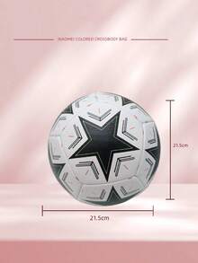 1pc Adult & Youth Standard Size 5 Hand-Stitched PU Soccer Ball, Dirt-Resistant & Durable For Outdoor/Indoor, Beach, Grass, Cement Pitch, White & Multi-Color