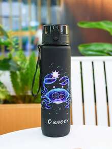 1pc 1000ml/32oz 12 Zodiac Pattern Plastic Drinking Cup, 12 Patterns Available, With Handle Strap For Easy Carrying, Leak-Proof Lid Design, Suitable For Outdoor Sports, Camping, Cycling, Great Gift Choice - Multicolor - View 18