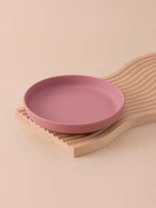 PopLittleOne 1pc Baby Silicone Tableware Round Shape Suction Baby Plate Feeding Training Baby Dishes Solid Color Baby Food Storage - Multicolor - View 8