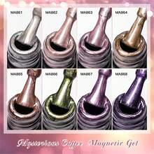 MEET ACROSS 8件套神秘咖啡猫眼凝胶指甲油套装，包含磁棒，7毫升果冻玻璃珠效果磁性猫眼凝胶指甲油，半永久可卸UV凝胶指甲油，适合夏季美甲、DIY居家美甲和美甲沙龙美甲。 - 彩色 - 查看 7