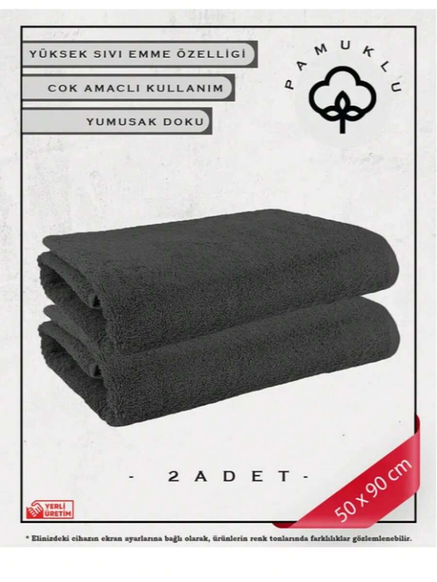 Made In Turkey – 100% Cotton Face & Fitness Towel Set (50x70 Cm – 2 Pieces) – Soft, Absorbent & Skin-Friendly – Ideal For Gym, Travel & Daily Use - Orange - View 1