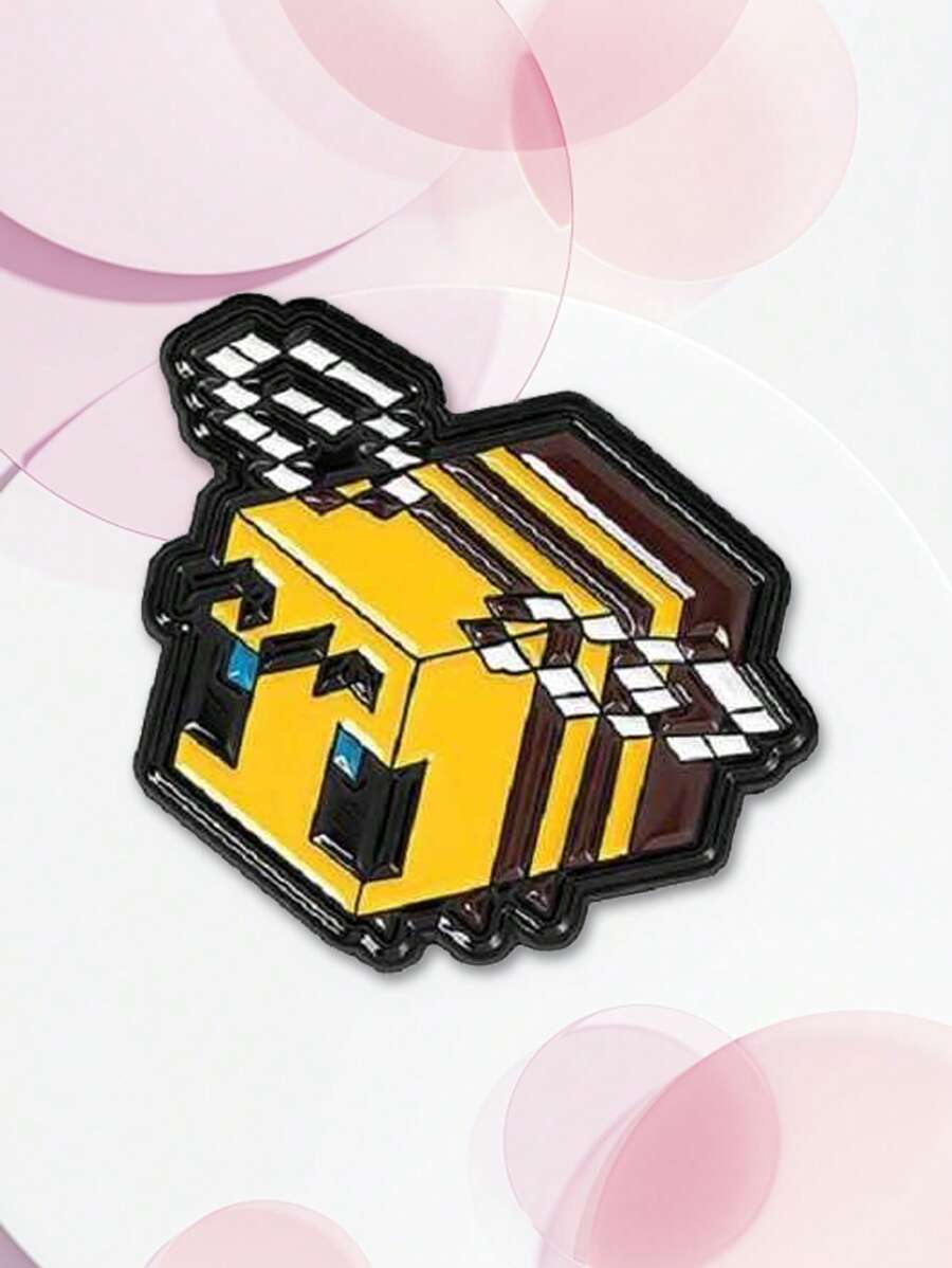 1PC Creative Cartoon Bee Brooch Enamel Pin - Yellow - View 1