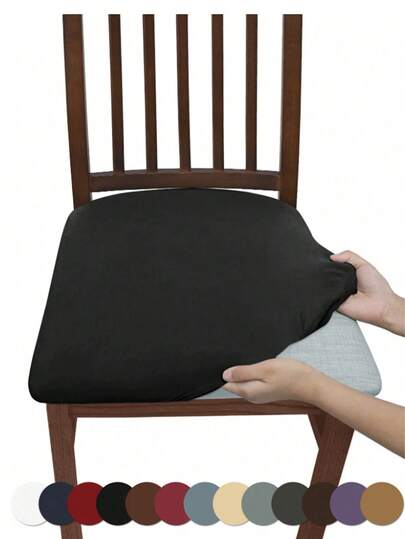 4 piezas/6 piezas Funda de banco de spandex suave, funda protectora de unicolor lavable, aplicable para restaurante, hotel, hogar, funda de banco antideslizante como regalo de cumpleaños, graduación, fundas de silla de comedor, fundas de silla para bodas, fundas de silla de comedor para decoración del hogar, regalo de Año Nuevo
