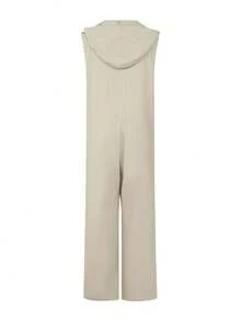 Men's Jumpsuit Cotton And Linen Loose Hooded Jumpsuit - màu xanh lá - Xem 2