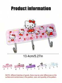 Sanrio 1Pc Hooks Hello Kitty Kuromi Cinnamoroll Cute Strong Adhesive Bonding Hooks Bathtowels Towels Bags Key Storage Hooks Kitchen Bathroom Bedroom Office Accessories(Some Parts May Be Random)