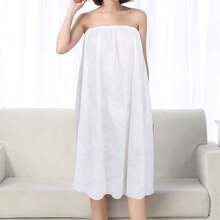 一次性浴裙浴袍，适用于美容院、男女通用无纺布桑拿房及桑拿服、轻薄睡衣、旅行、美容院、理疗及桑拿沙龙宾客裙（粉色、蓝色、白色）、学校、返校季、旅行、旅行必备、居家必备、毛巾、护肤品 - 彩色 - 查看 1