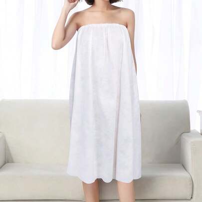 一次性浴裙浴袍，适用于美容院、男女通用无纺布桑拿房及桑拿服、轻薄睡衣、旅行、美容院、理疗及桑拿沙龙宾客裙（粉色、蓝色、白色）、学校、返校季、旅行、旅行必备、居家必备、毛巾、护肤品