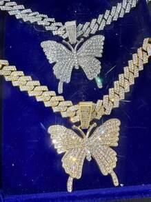 Pendentif papillon classique simple de style hip hop, chaîne cubaine de cheville, bijou personnalisé pour la Saint-Valentin, cadeau pour hommes et femmes, mère, fête des mères