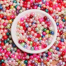 100Pcs 8mm 200Pcs 6mm Acrylic Colored Imitation Pearl Round Loose Beads DIY Bracelet Necklace Accessories Handmade Beaded Material - Nhiều màu - Xem 2