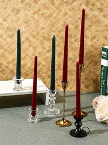 2 piezas de velas sin llama perfumadas de 10 pulgadas, portavelas de cera en forma de cono alto de color rosa, con tiempo de quemado de 8 horas, regalos de velas decorativas para el hogar en Navidad