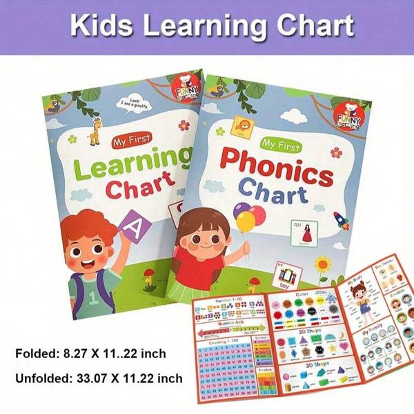 Lachilly Carteles de aprendizaje de fonética vibrantes: Gráficos murales interactivos del alfabeto y actividades para construir vocabulario, material didáctico para preescolar, educación en el hogar y decoración del aula